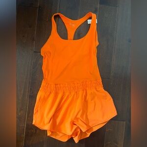 Aerie Orange Workout Romper Size L